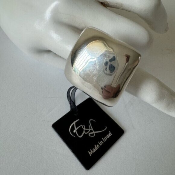E&L Israel Sterling Silver Electroform Statement Square Ring Sz. 8 - Picture 5 of 14